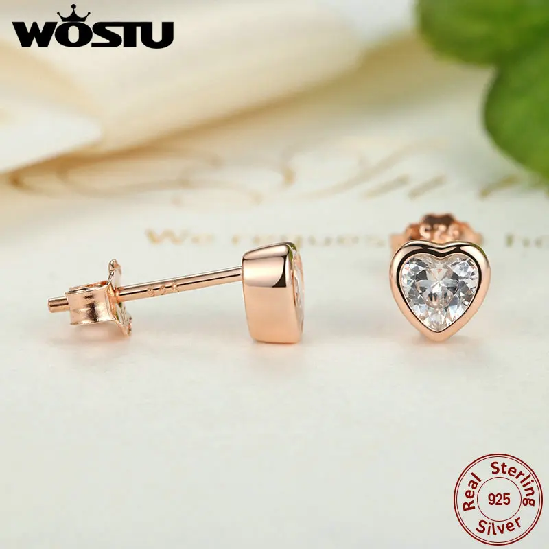 Женские серьги-гвоздики из серебра 100% пробы с сердцем | Украшения и аксессуары