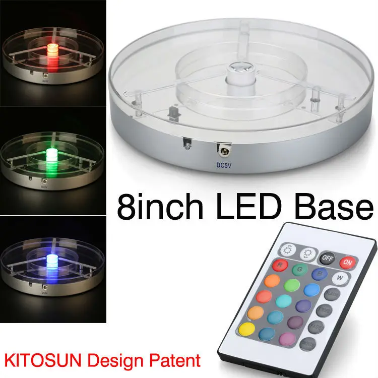 

Factory Direct Sale!!! 50pcs/Lot Rechargeable 8inch Centerpiece LED Under Vase Light Base RGBW 4in1 LED With Remote Controller