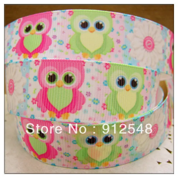 Бесплатная доставка 7/8 &quot(22 мм) Сова напечатанная Grosgrain лента подарочная упаковка