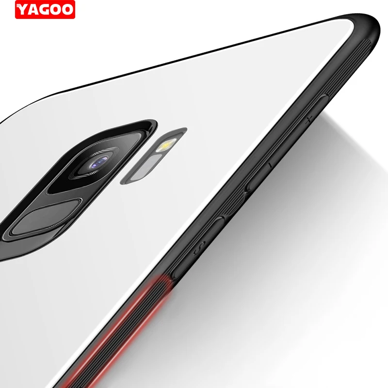 For Samsung Galaxy S9 Plus case Tempered Glass back cover hard ultra thin protective shell for Yagoo |