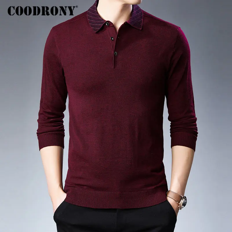 Бренд COODRONY, мужской свитер, рубашка трикотажная, Pull Homme, уличная одежда, Повседневный пуловер для мужчин, Осень-зима, мужские теплые шерстяные свитера 91050