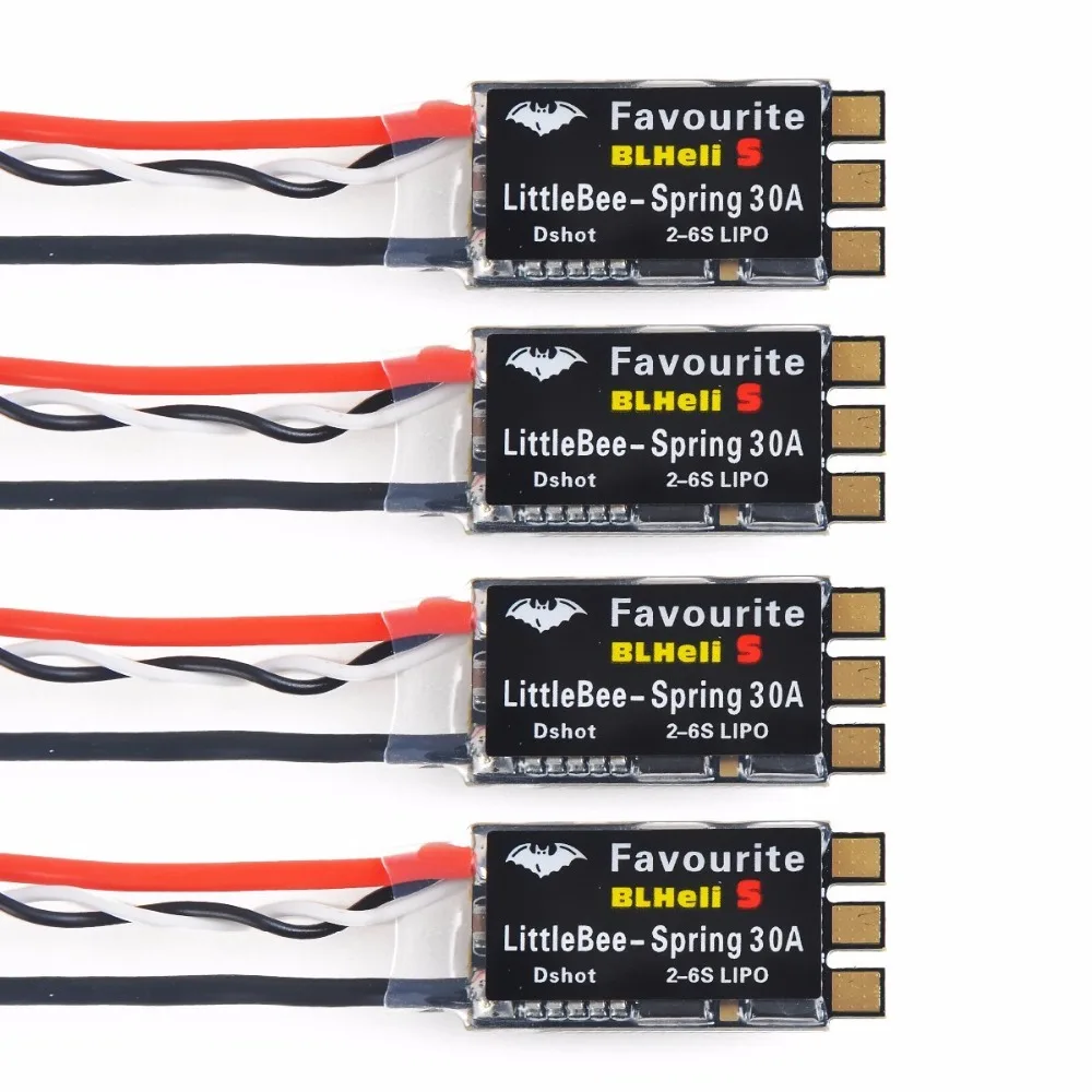 4 шт. FVT LittleBee Little Bee BLHeli_S SPRING 2 6S 30A ESC DSHOT контроллер скорости для QAV X Loki FPV Raing Drone