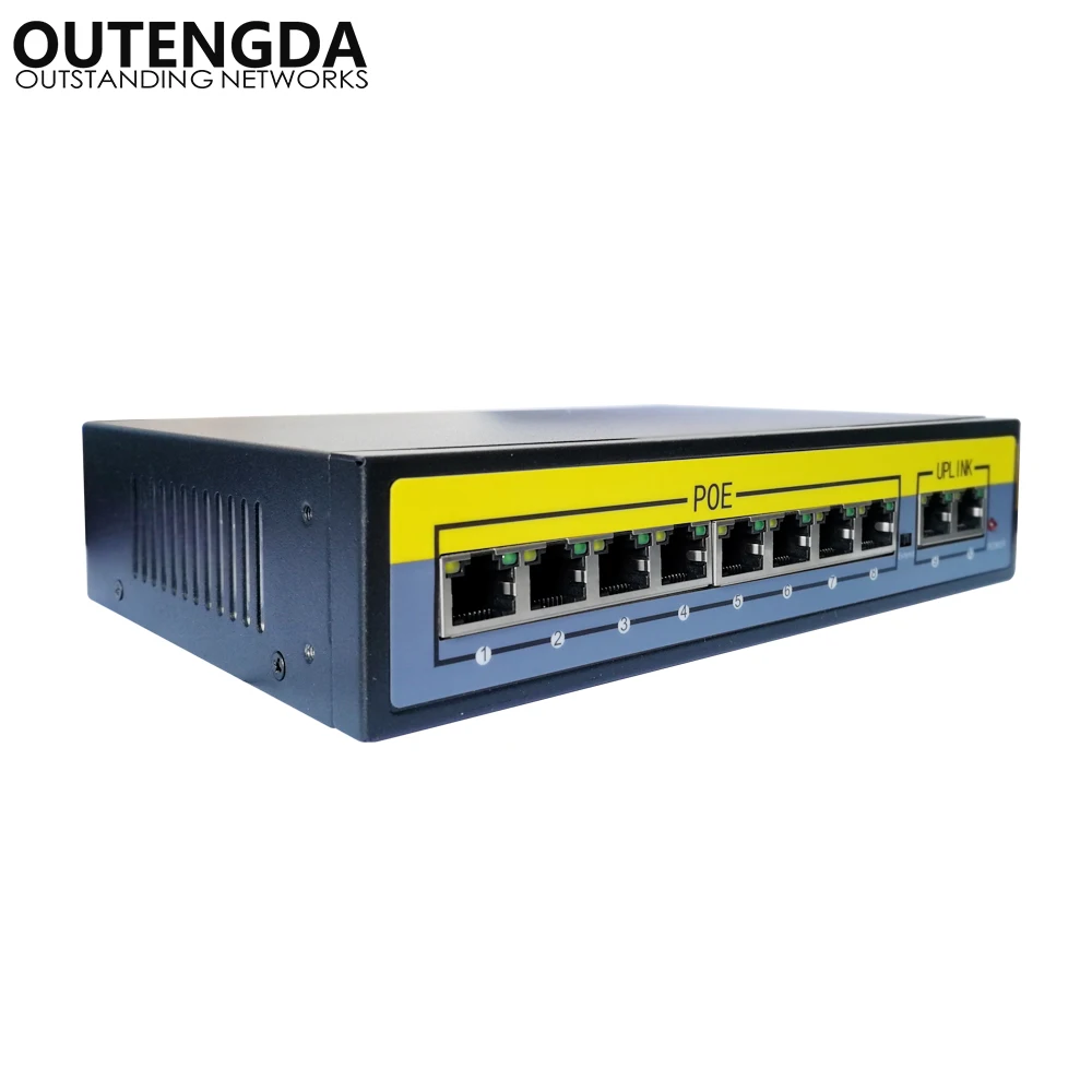 2 + 8 портов 100 Мбит/с PoE коммутатор адаптер питания по Ethernet IEEE 802.3af/at для камер AP VoIP