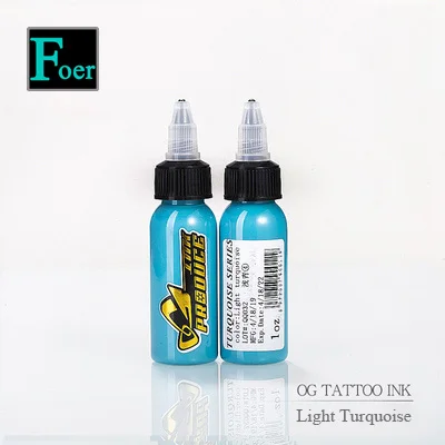 Light Turquoise O.G тату машина набор Перманентный макияж синяя группа динамические чернила микроблейдинг пигмент для татуировки цвет краски 1 унций/30 мл - Цвет: Light Turquoise