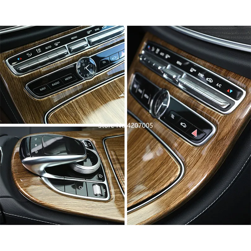 Для Mercedes Benz W213 E Class 2016 2017 2018 ABS пластик орех коричневый цвет дерево консоль