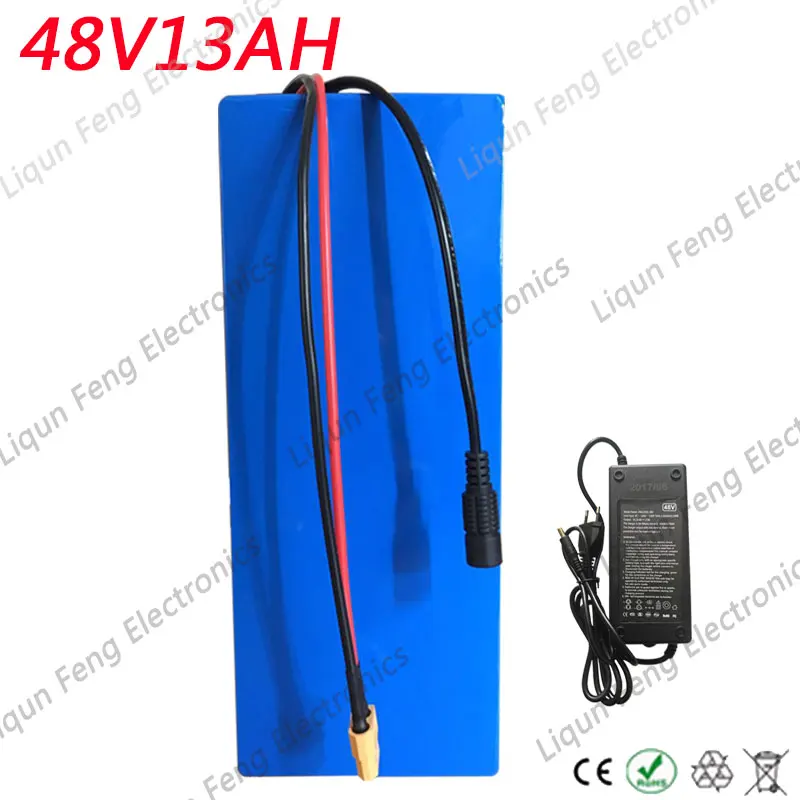 48V 1000W батарея 13AH литий ионный аккумулятор Электрический велосипед с 54 6 V 2A