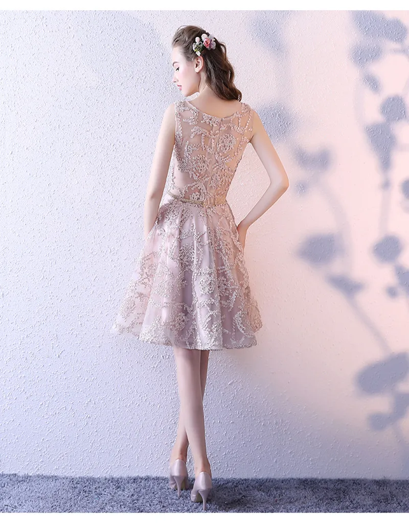 Женское винтажное платье с коротким рукавом Роскошные Короткие вечерние платья