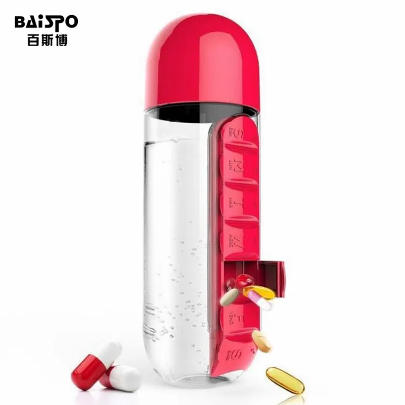 BAISPO 600 мл бутылка для воды спортивная комбинация ежедневная коробка таблеток