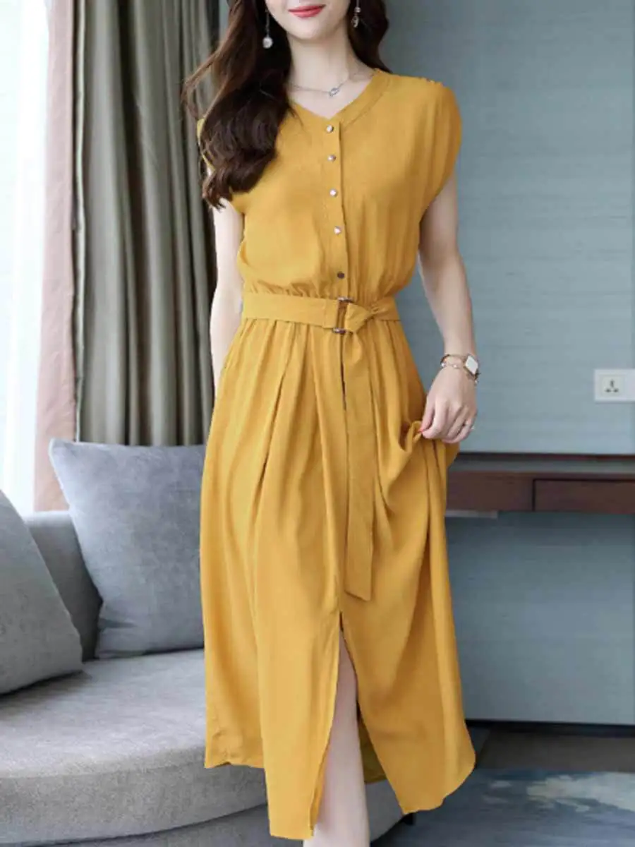 Женское шифоновое длинное платье повседневное приталенное трапециевидной формы