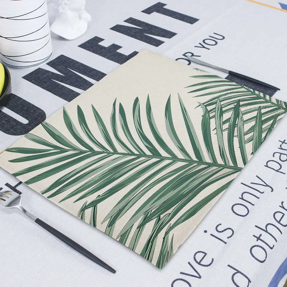 CD9-8 Tropical Plant Dining Napkin Fabric Napkins Matting Wedding Napkin Linen Cloth Serving Table For Weddings Tea Towels For Kitchen - Цвет: CD9-8