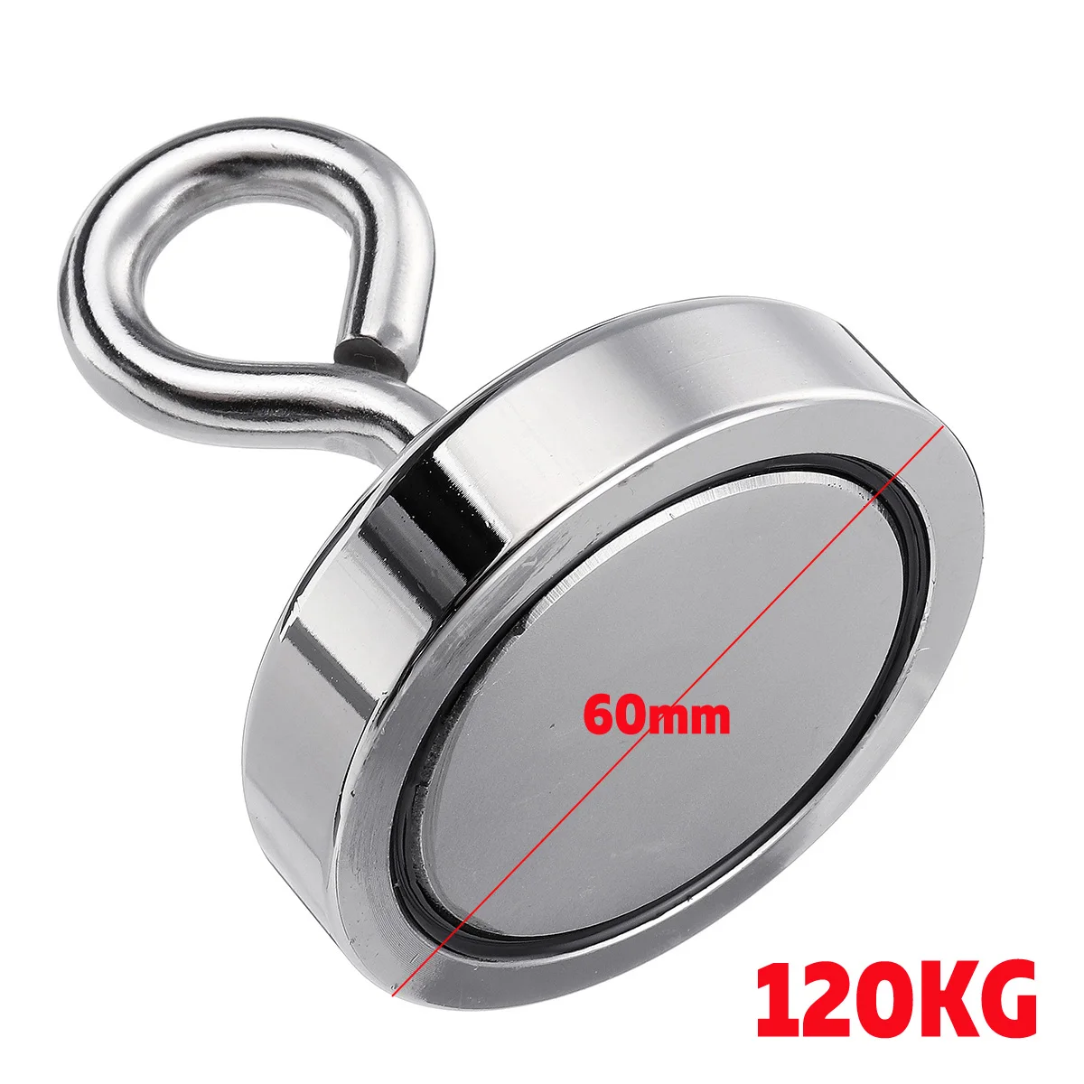 120kg 120 кг D60mm 68 кг D42mm сильный неодимовый магнит для рыбалки поврежденный поиск Магнитный Материал деап морская восстановления охоти - Цвет: 120kg