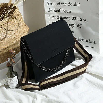 Новое поступление, женские сумки-мессенджеры, брендовые сумки из искусственной кожи на плечо с цепочкой, дизайнерские женские сумки, сумка через плечо с клапаном, 339 - Цвет: black