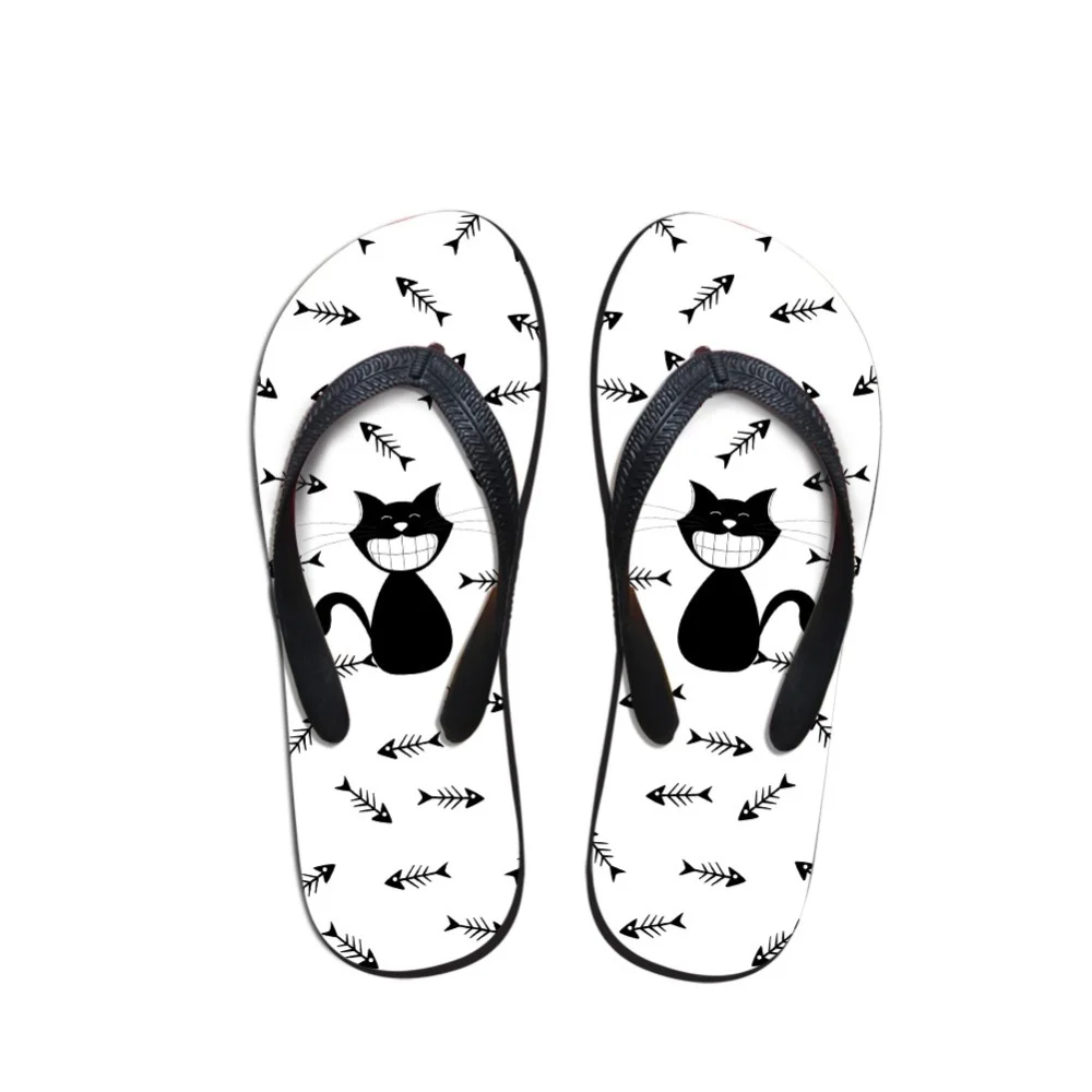 

NOISYDESIGNS Lovely Animal Cat Cartoon Women Flip Flops Fashion Lightweight Home Slippers Woman Casual Brand Female Summer Shoes