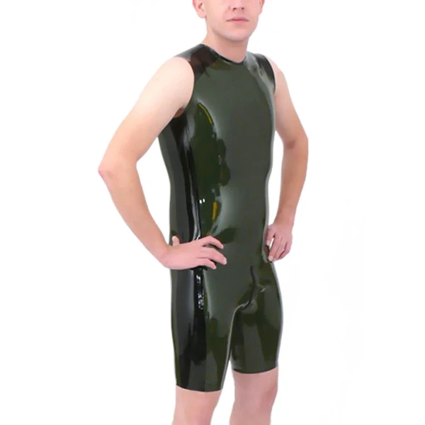 

Latex Swimming Suit Sexy Tights Leotard 0.4MM Thickness Catsuit Back Zip
