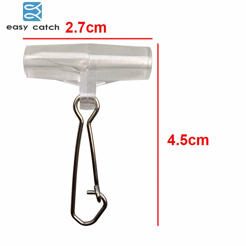 Easy Catch 50 шт. рыболовный грузил скользящий зажим Поворотный шарнир с прозрачной