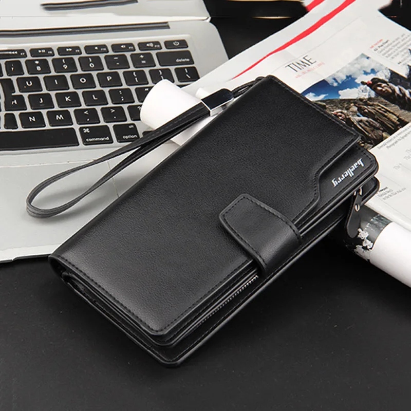 Акция, роскошный брендовый мужской кошелек, длинный мужской кошелек, мужской клатч из искусственной кожи, мужской кошелек на молнии, деловой мужской кошелек для монет