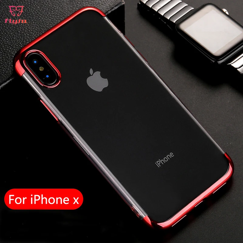 Чехол FlyTo для телефона iPhone 7 8 Plus силиконовые прозрачные чехлы X 6 6S мягкая задняя