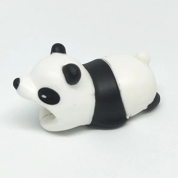 panda 1 шт. кабель укуса коробки животных кабель укуса протекторы приколы розыгрыши для IPhone Winder телефон аксессуар органайзер шалость игрушка - Цвет: panda