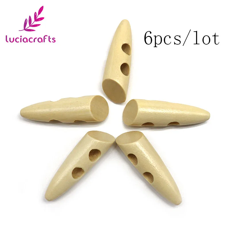 Color 3 6pcs Lucia crafts 6 шт/12 шт 46 мм 2-деревянная кнопка с отверстиями натуральный DIY шитье скрапбукинг одежда аксессуары E0108 - Цвет: Color 3 6pcs