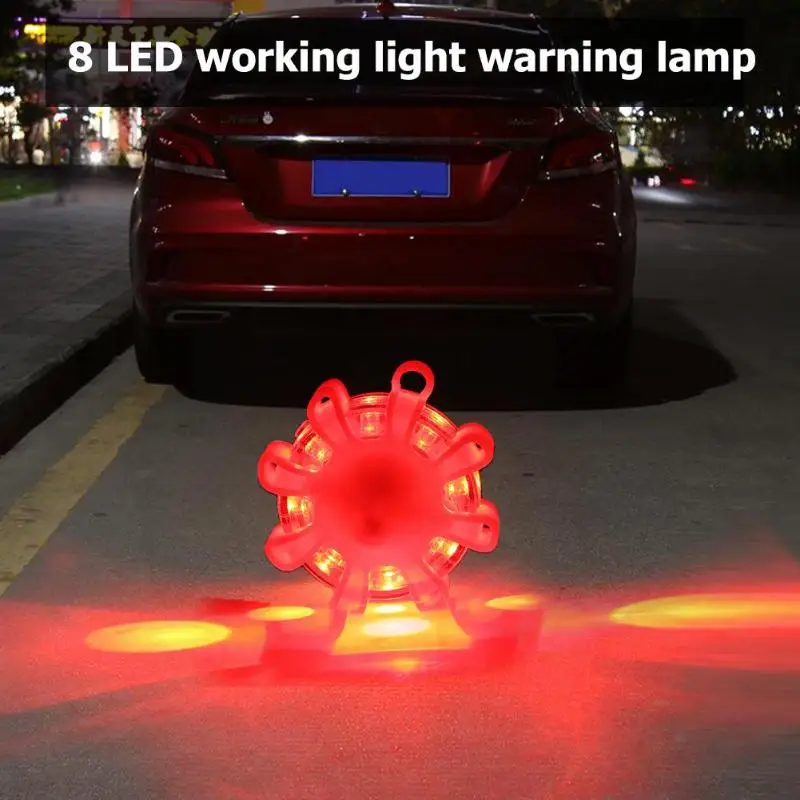 Мини 8LED мигающий Предупреждение светильник Аварийный Рабочий фонарь Магнитный мигающий светильник
