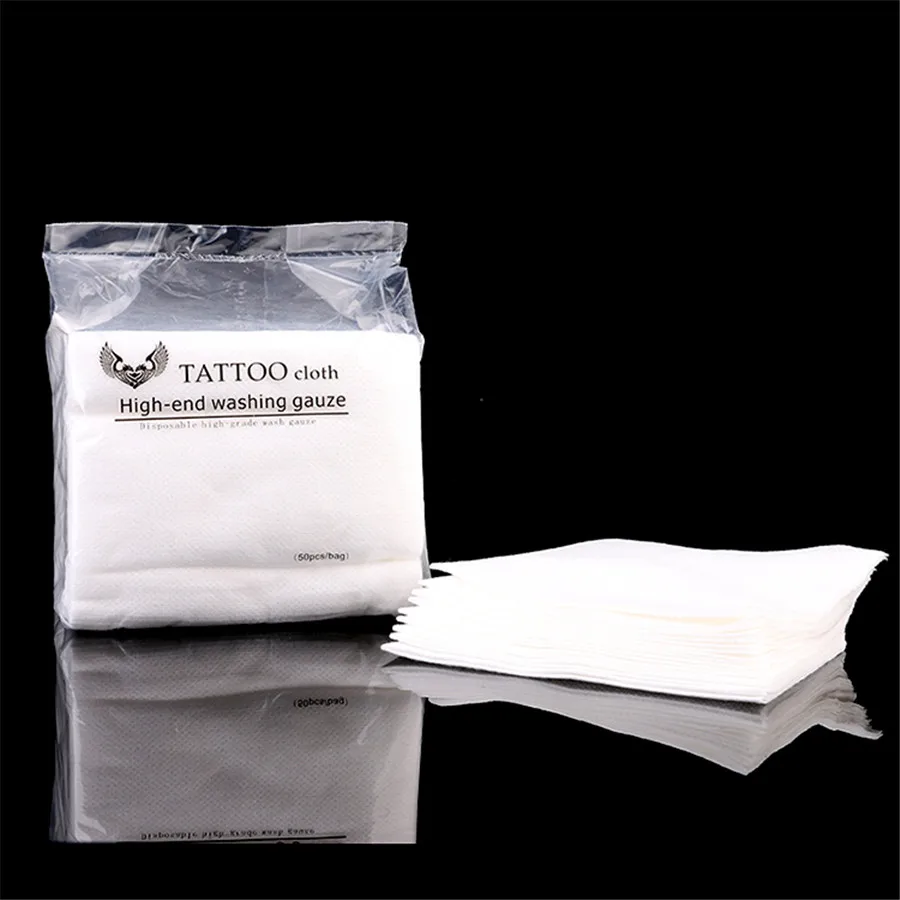 50 шт. новые белые нетканые материалы для чистки татуировок салфетки бумажные