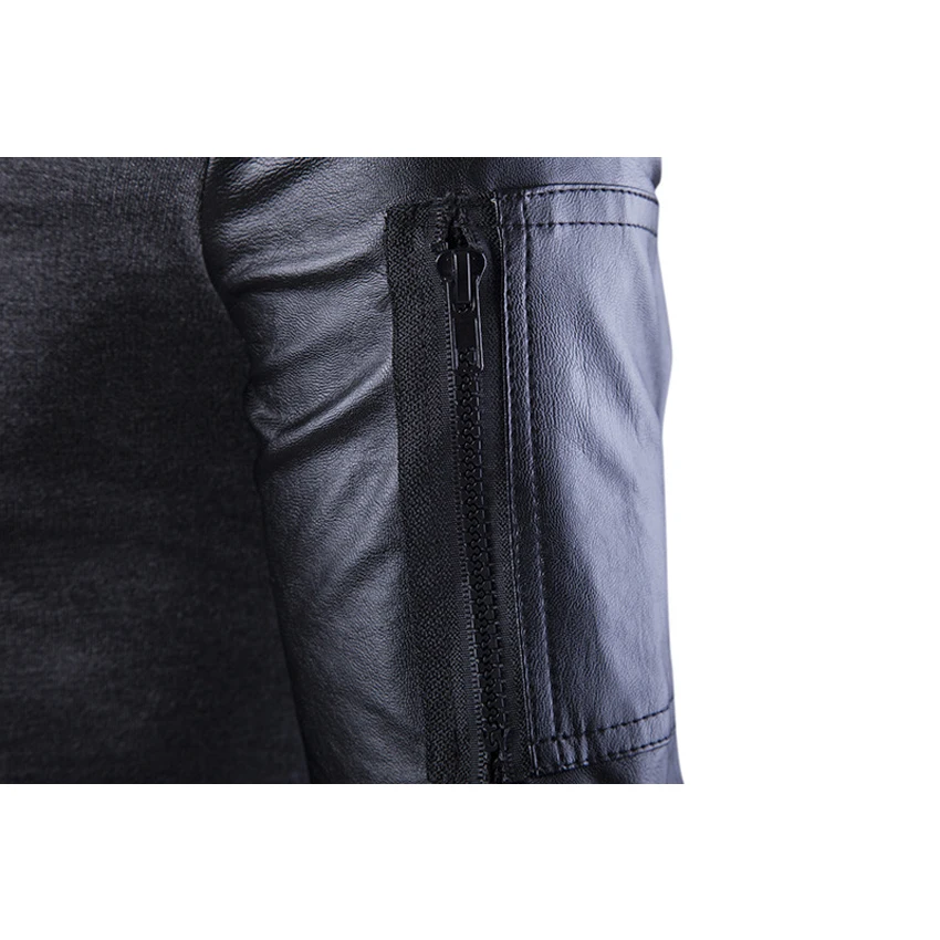 NaranjaSabor весенние мужские куртки бомберы Лоскутные кожаные пальто Мужская Верхняя