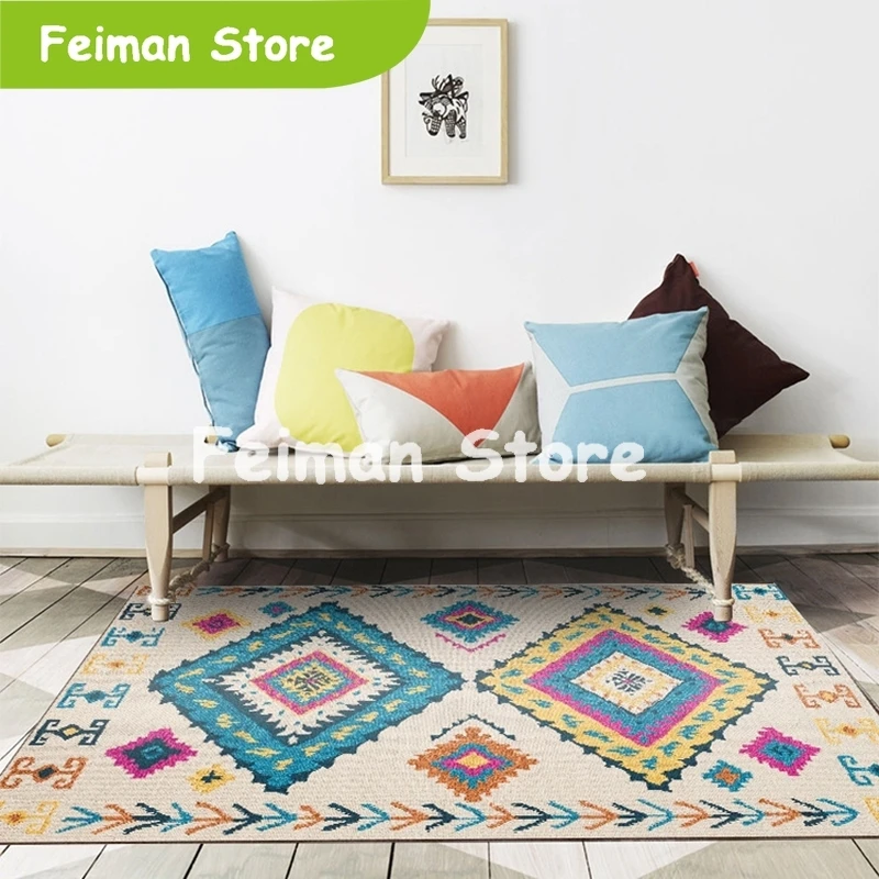 Турция Стиль площадь ковер для гостиной роскошные спальни прикроватные коврики