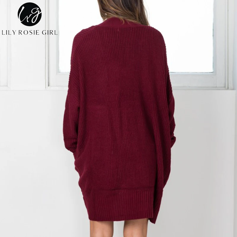 Лили Rosie для девочек трикотажные негабаритных Длинные осень-зима кардиганы Для