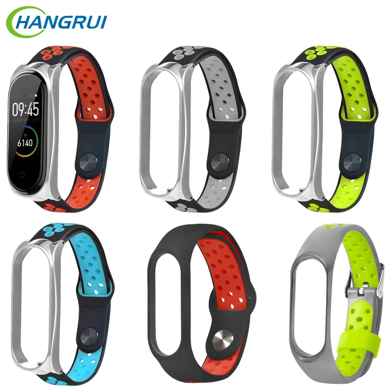 Double Color Mi Band 3 Strap For Xiaomi Mi Band 3 Miband 3 Sport Silicone Bracelet For Xiaomi Mi Band 4 Breathable Watch Band