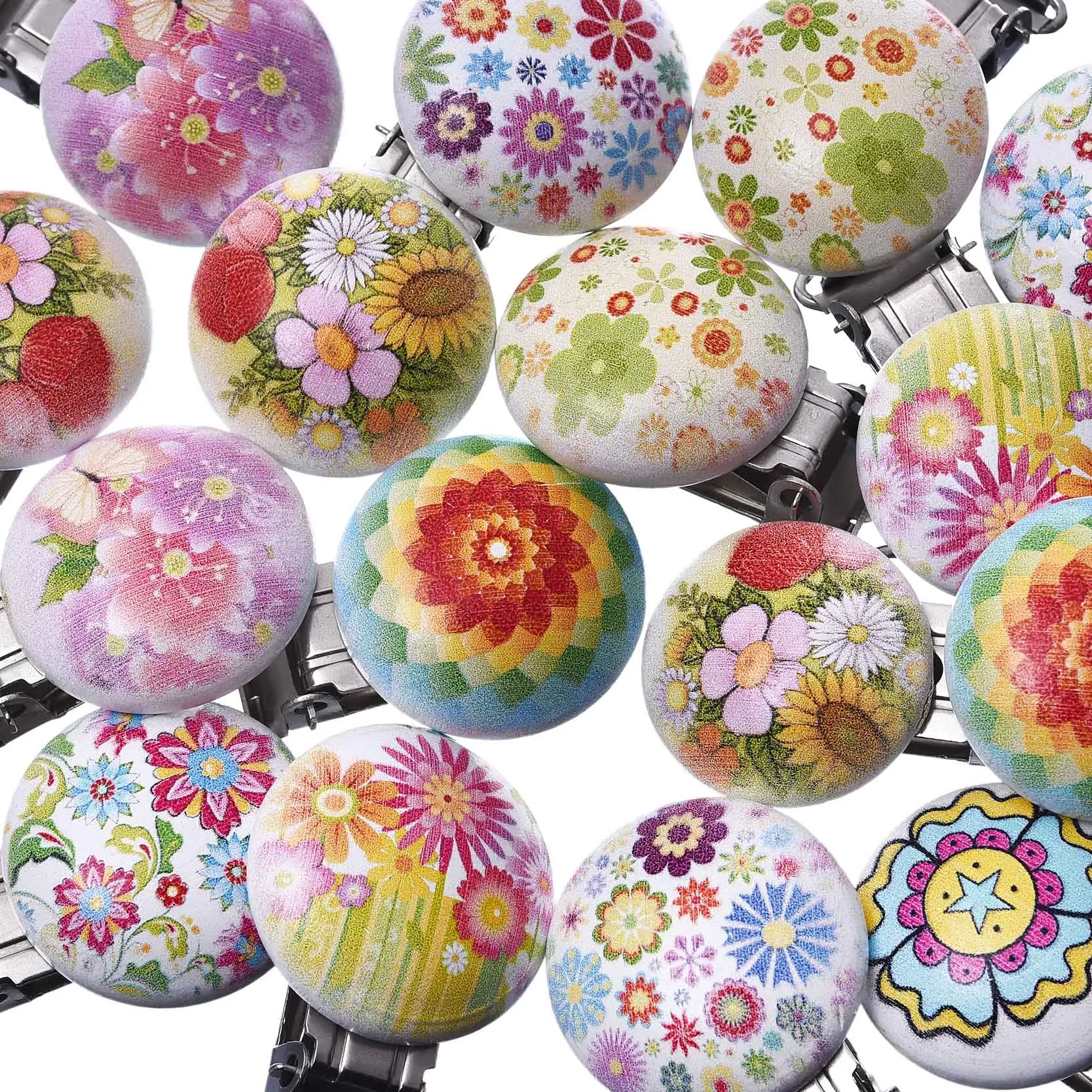 5 шт./партия цветочные принты клипсы для соски металлические держатели смешанные