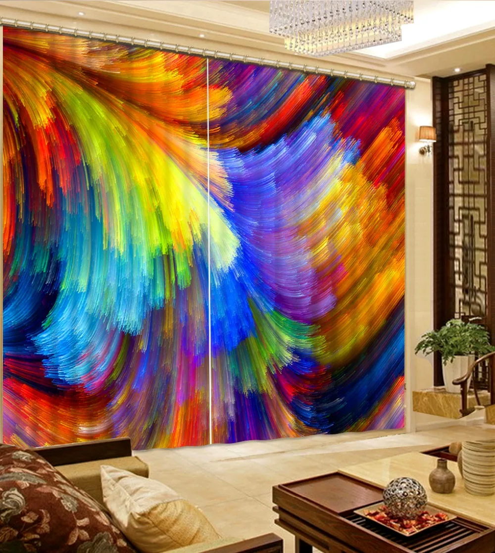 

3d Curtains Blackout for Living Room Kids Bedroom Fabric colorful curtains