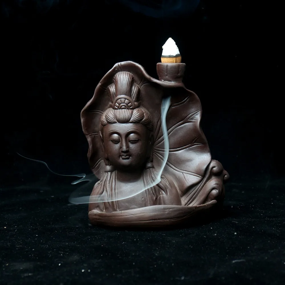 20 шт. без ладана Гуаньинь керамический обратный поток благовония горелка статуя
