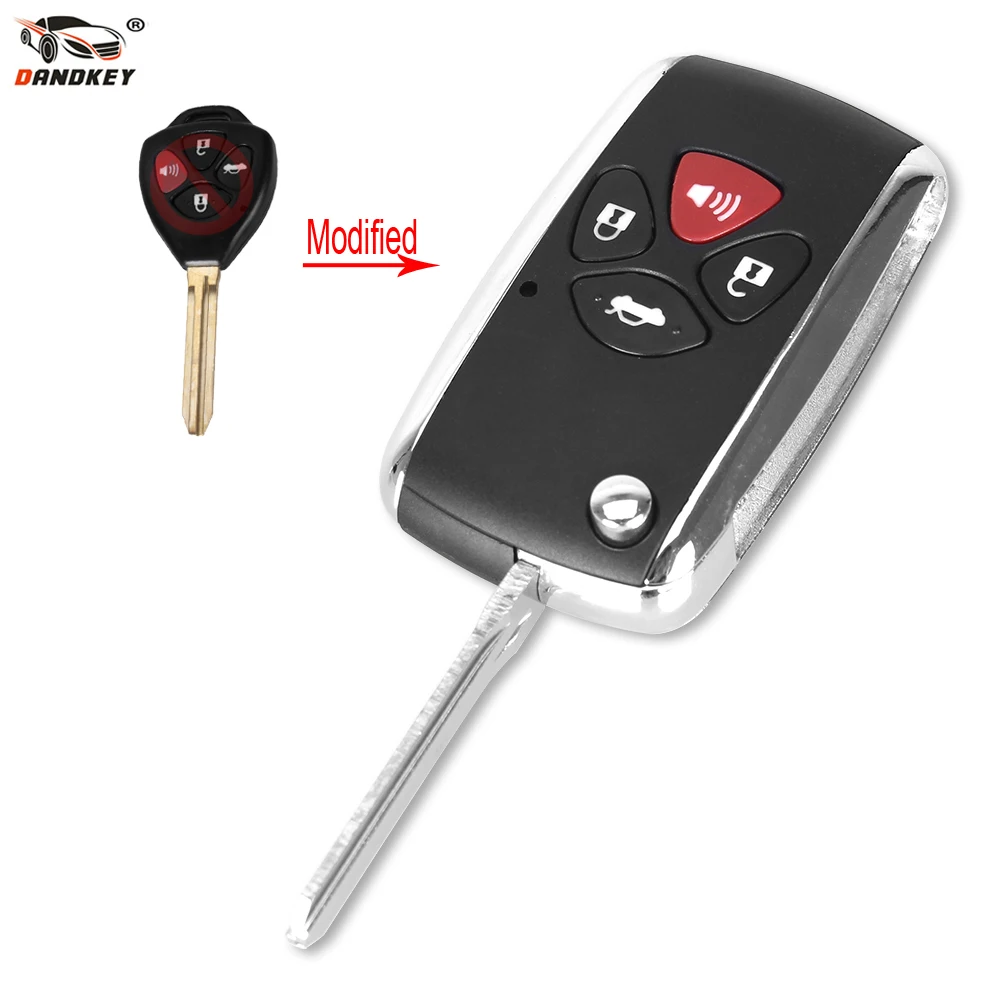 DANDKEY абсолютно новый 4 кнопки дистанционного ключа оболочки чехол для TOYOTA RAV4 Camry