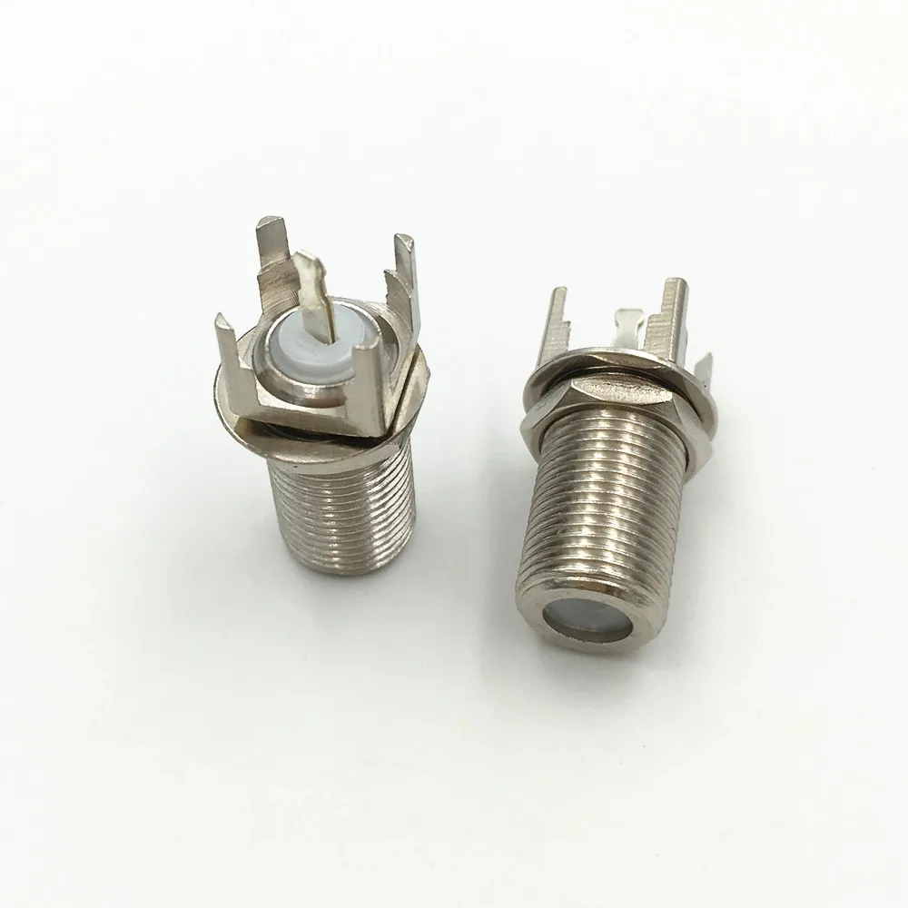 100Pcs Brass F Thru Hole Female Jack to 4 Legged PCB Mount Solder Post Straight RF Coaxial Adapter Connector | Обустройство дома