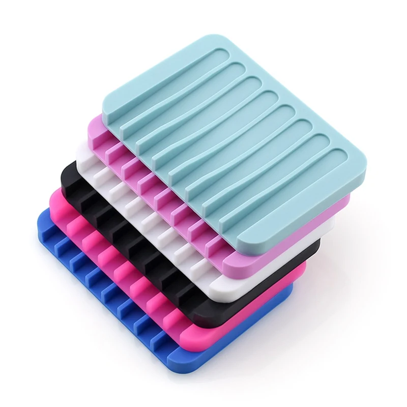 13 Colors Fashion Silicone Flexible Soap Dish Plate Bathroom Soap Holder Soap Box