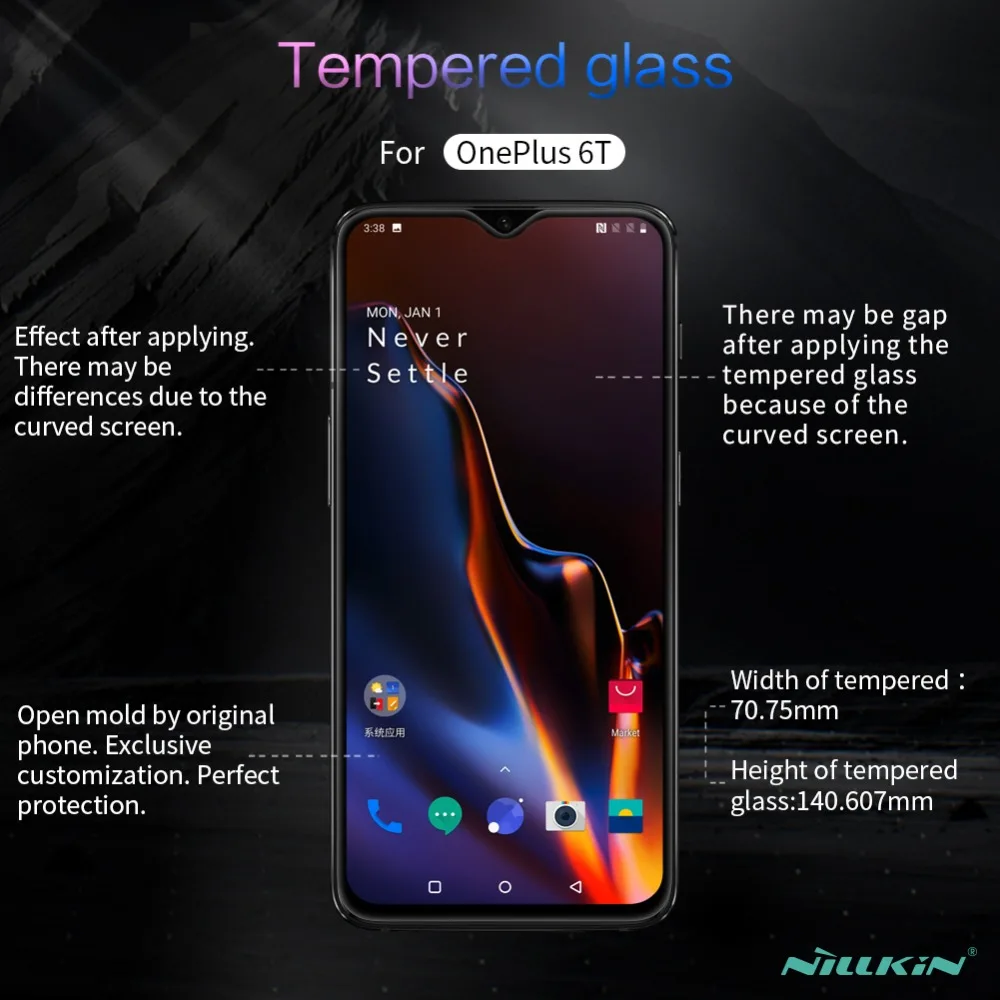 Защитное стекло Oneplus 6T Nillkin XD CP + MAX антибликовое защитное закаленное для 7|Защитные