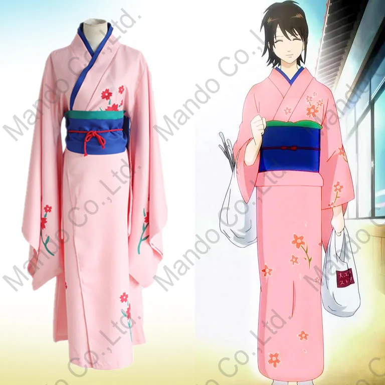 

Anime GINTAMA Shimura Tae Cosplay Costume Japanese Girls Kimono 4pcs Suit Women Halloween Cosplay Party Outfit