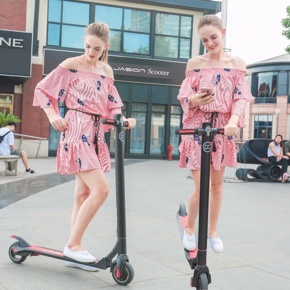 NEW JASION 36V 6 inch ES Pro Smart Electric Scooter foldable Rear Suspension long board hoverboard 30KM skateboard | Спорт и