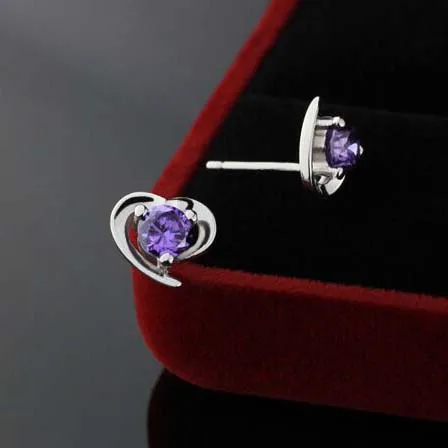 Милые в форме сердца корейские модные большие серьги циркон-Родиевые | Украшения