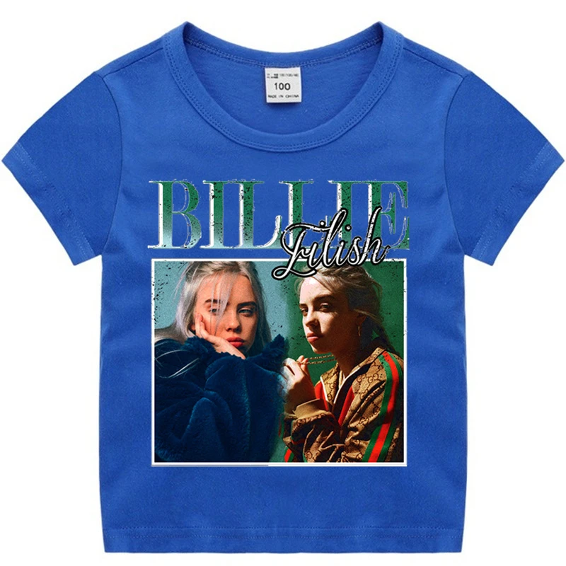 Детская Винтажная футболка с коротким рукавом Billie Eilish 90s мягкая черная для