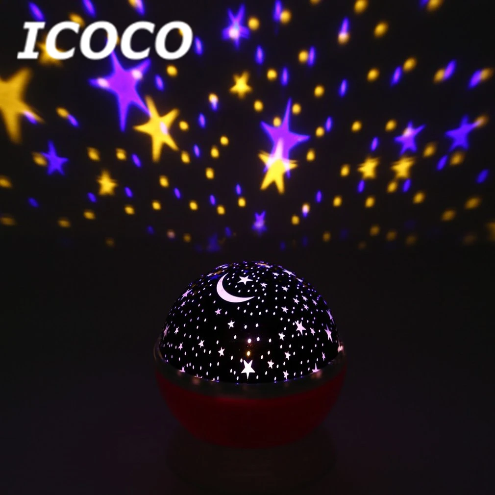 ICOCO фантазия вращающийся романтичный Звездный Свет Проекция лампа ночные