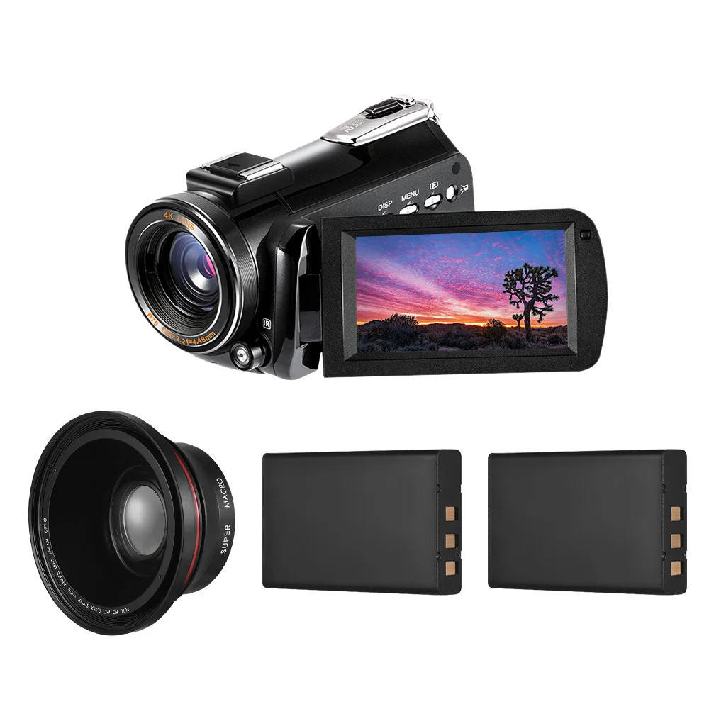 Цифровая видеокамера Andoer AC3 4K UHD 24MP IR 3 0 &quotс ЖК экраном и креплением для горячего