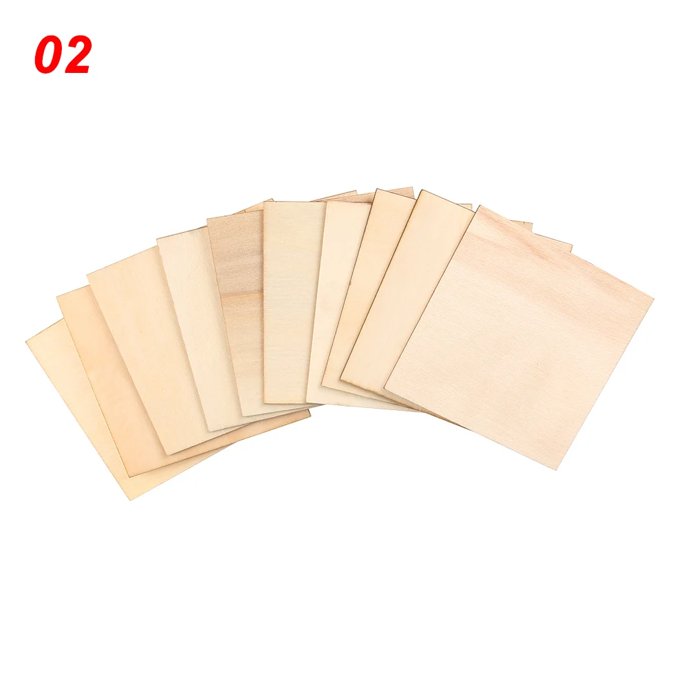 100x100MM 10 шт./пакет DIY Дом корабль самолет плесень деревянная доска модель деревянные листы изготовление ручной работы ремесла - Цвет: 100x100MM