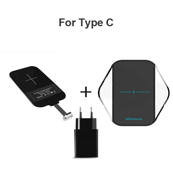 Type C Универсальное Qi Беспроводное зарядное устройство usb адаптер для зарядки приемный приемник для iphoneex 8 7 7plus ForSamsungS9/S9plus/S8 - Тип штекера: Type C