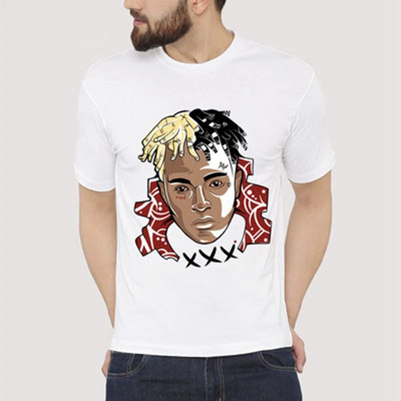 Новые Xxxtentacion характер печати Футболка Для мужчин летние шорты рукавом