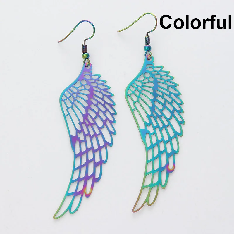 BOEYCJR Trendy Hollow Wing Metal Hook Earrings Handmade Tassel Fashion Jewelry Novel Party Drop for Women 2018 | Украшения и