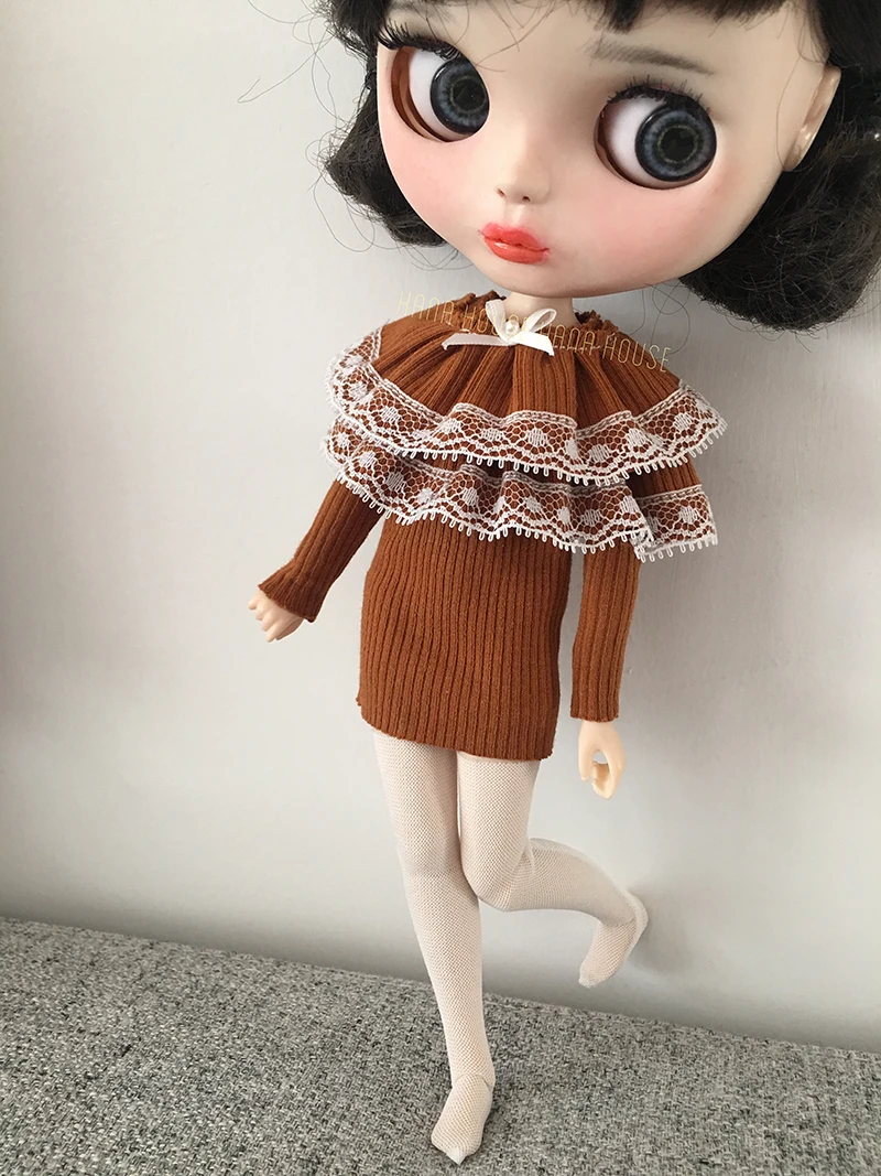 

1PCS Cute Cloak Lace Tight Dress for Blyth Azone s Ob24 1/6 Dolls Accessories