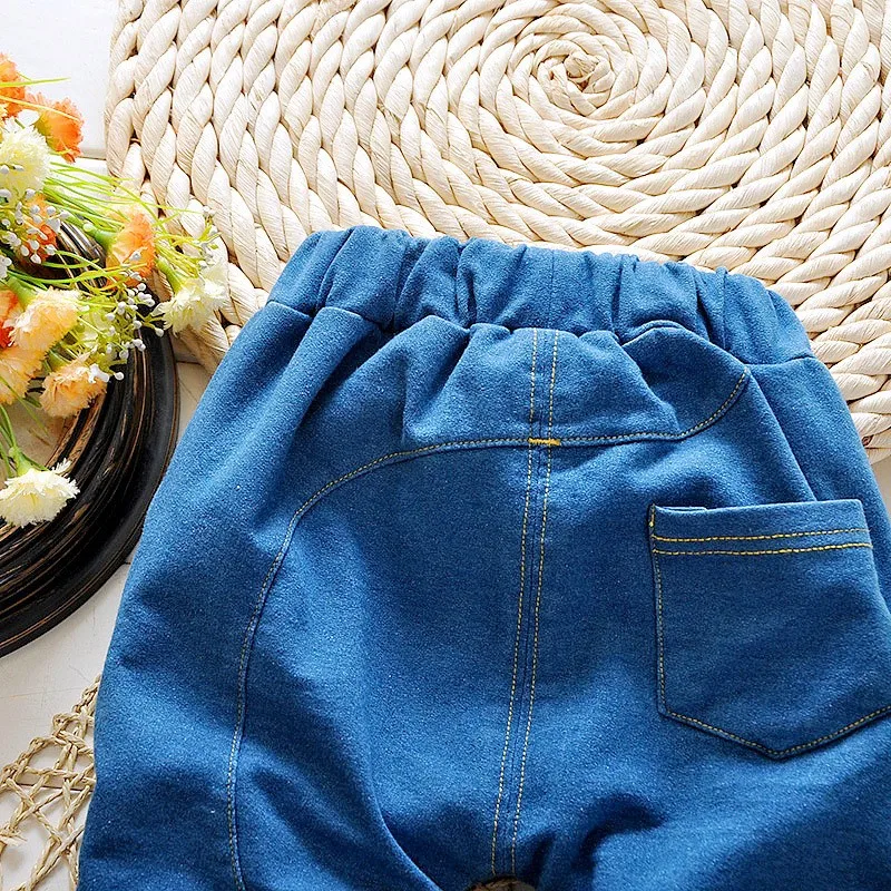 Новинка 2016 весенние высококачественные модные детские шаровары джинсы для