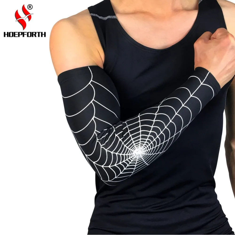 Мужская и женская компрессионная повязка на руку Spider Web для спорта баскетбола