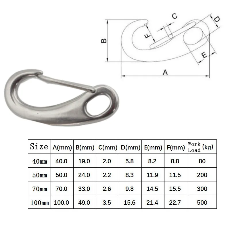 Высококачественный морской карабин из нержавеющей стали 304 в форме яйца